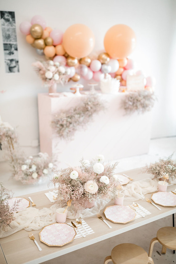 Pink Swan-themed 1st birthday