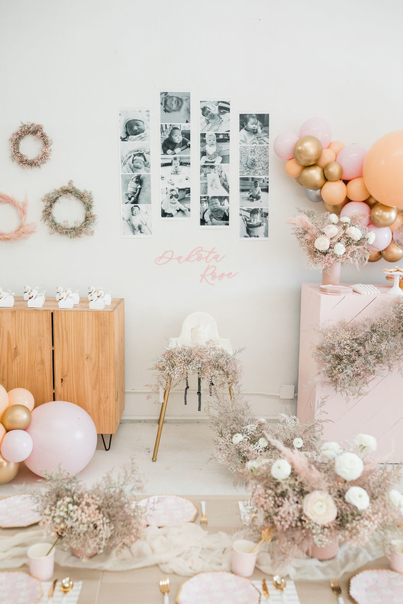 Pink Swan-themed 1st birthday