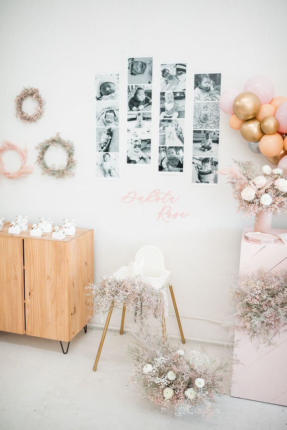 1st birthday photo wall