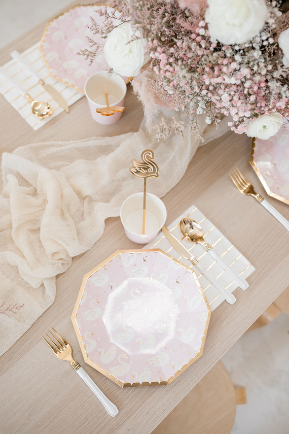 Pink Swan-themed 1st birthday Inspiration