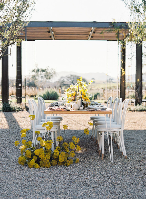 Yellow wedding centerpieces