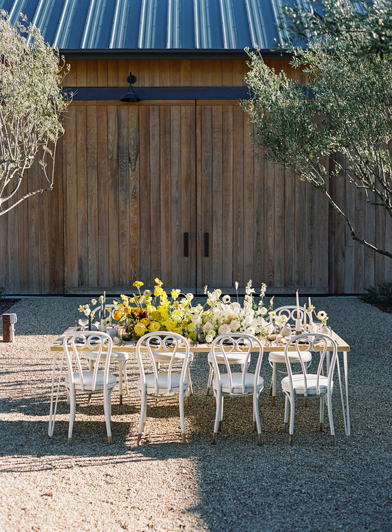 Yellow wedding centerpieces