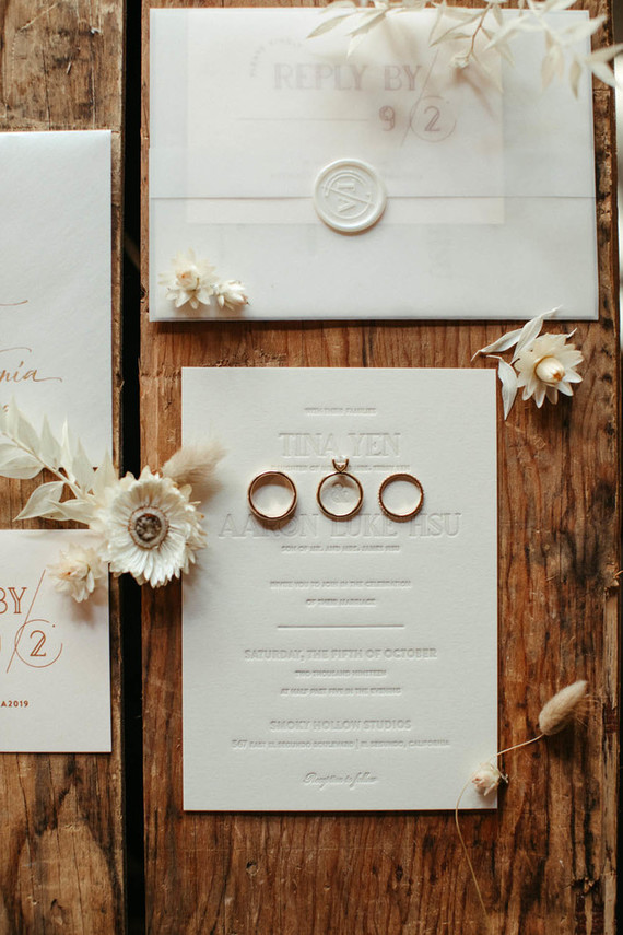 blush and cream wedding invitations