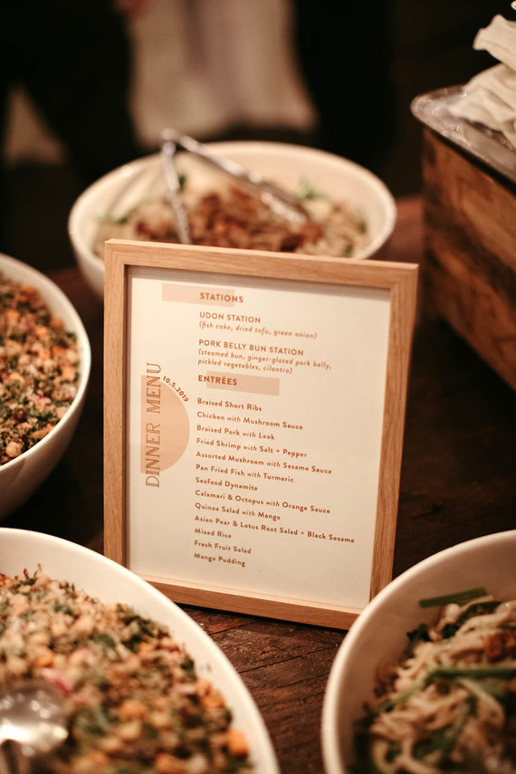 wedding menu sign
