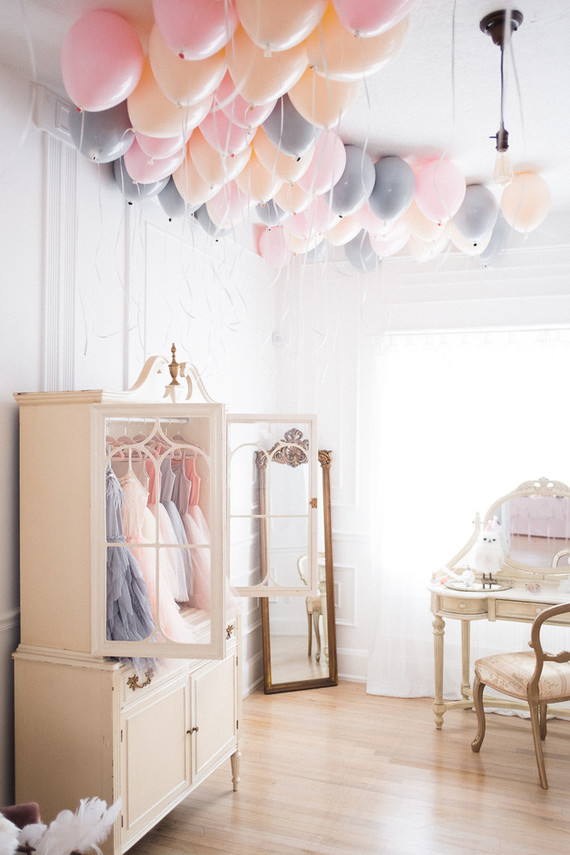 pastel balloons for girl's birthday