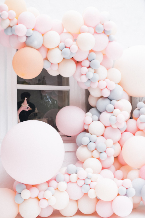 pastel balloon installation