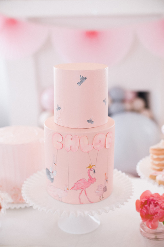 Pastel pink + lavender bird-themed girls birthday party