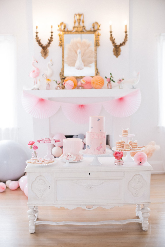 girl's birthday dessert table