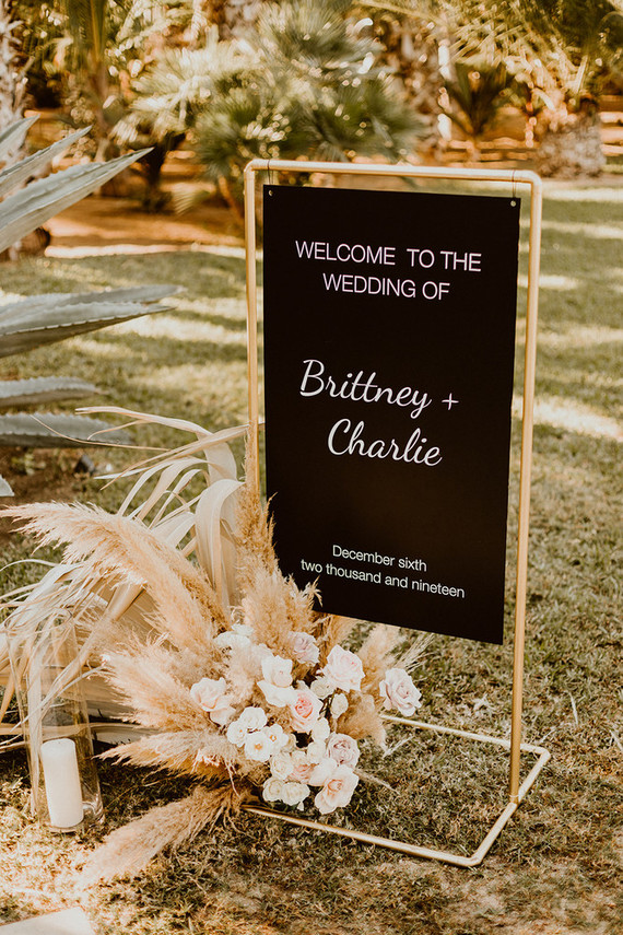 Black wedding sign