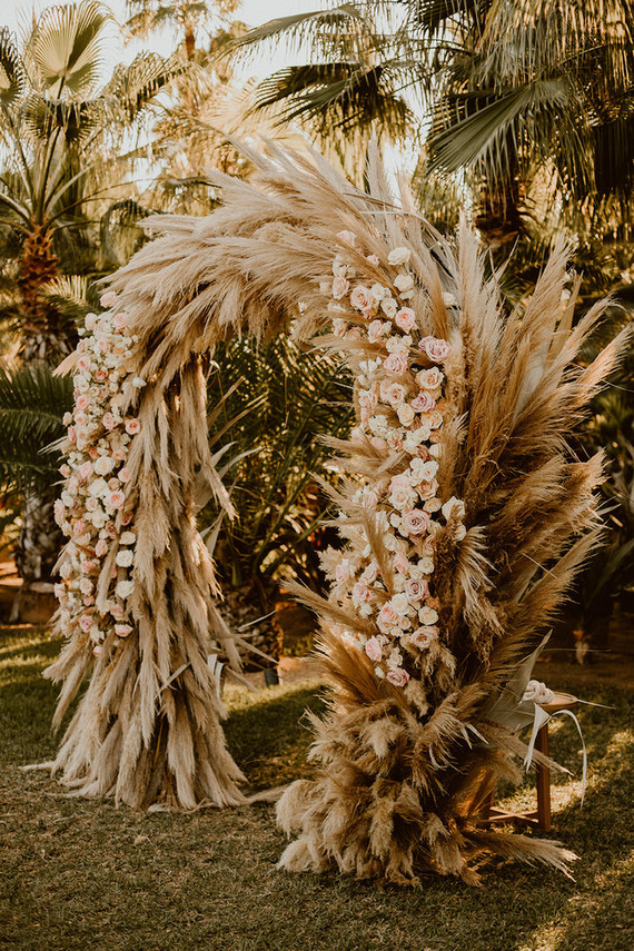 Pampas grass ceremony arch