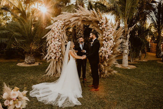Pampas grass ceremony arch