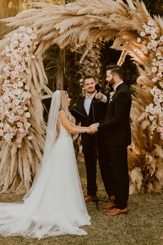 Pampas grass ceremony arch