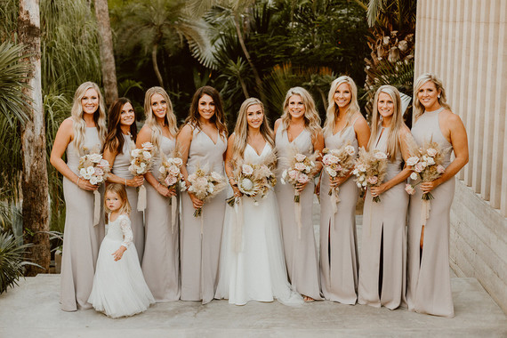 Neutral bridesmaid dresses