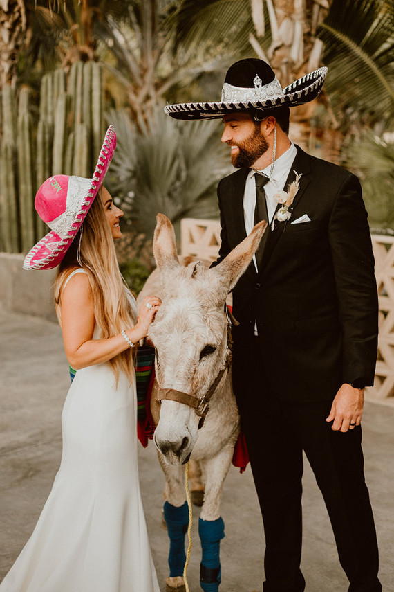 Bride and groom sombreros