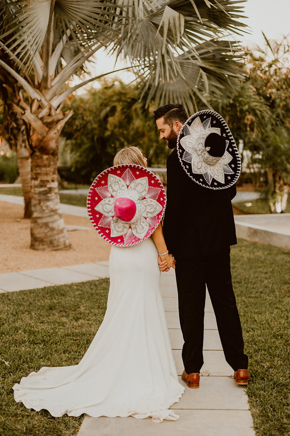 Bride and groom sombreros