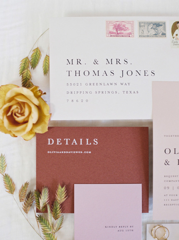 modern fall wedding invitations