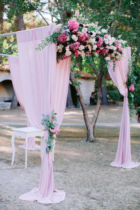 pink floral chuppah