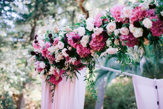 pink floral chuppah