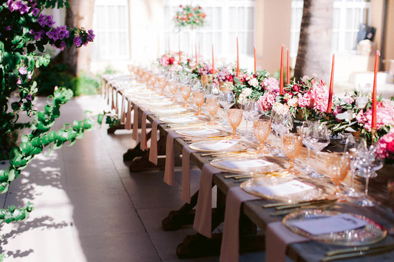 burgundy and blush tablescape