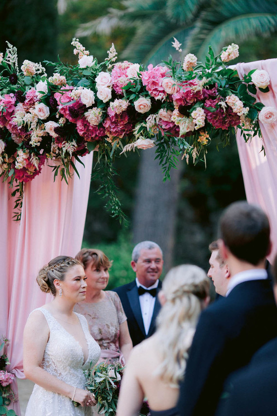pink floral chuppah