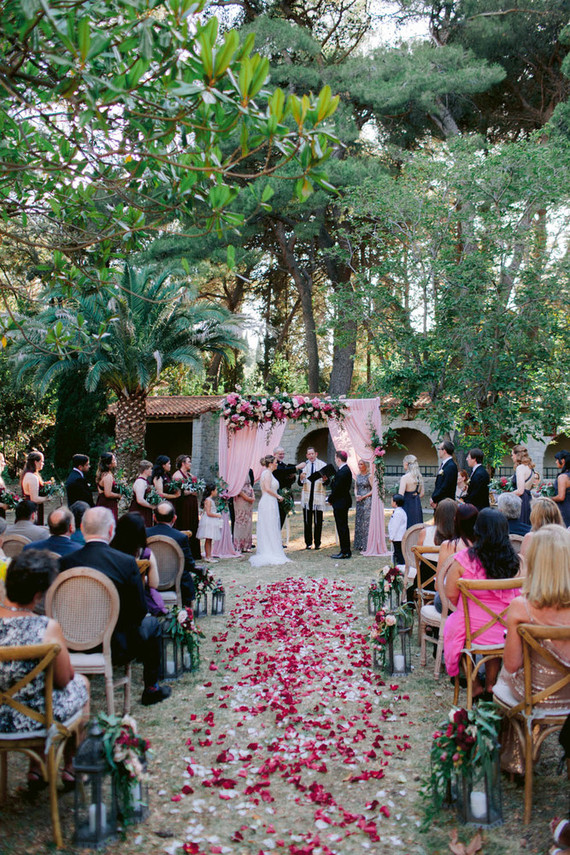 pink floral chuppah
