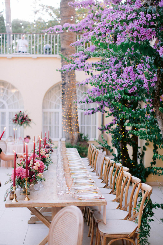 burgundy and blush tablescape