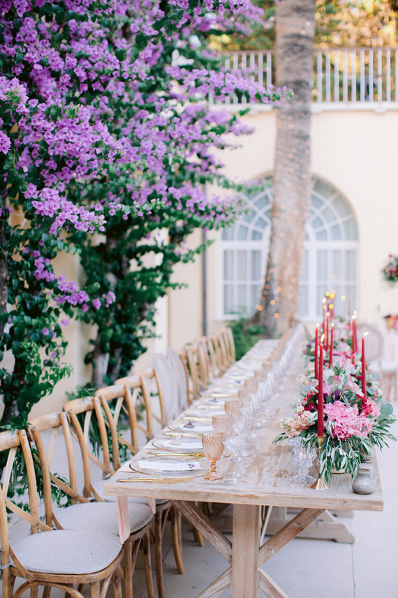 burgundy and blush tablescape