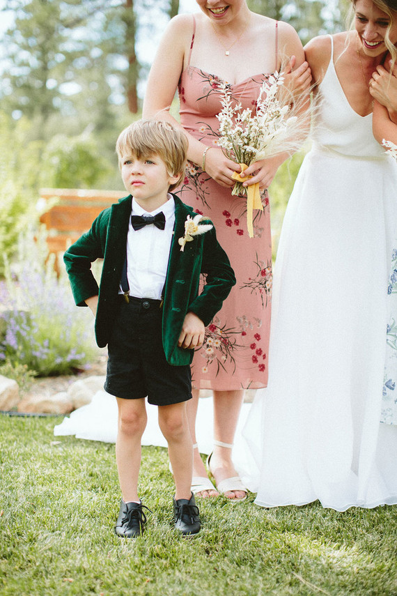 green velvet ring bearer