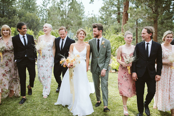 mismatched floral bridesmaids