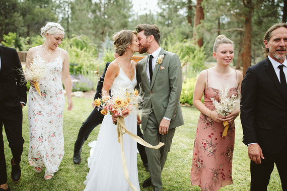 mismatched floral bridesmaids