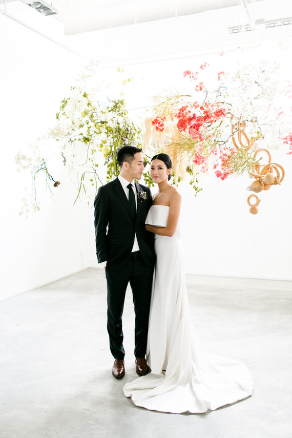 unique hanging floral installation