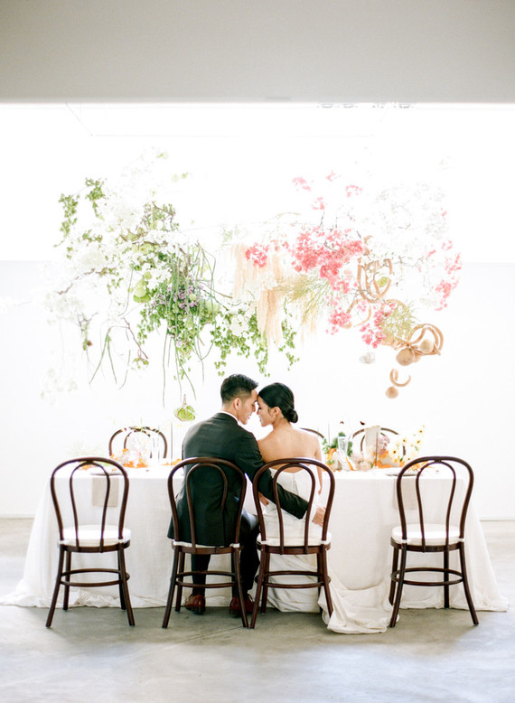unique hanging floral installation