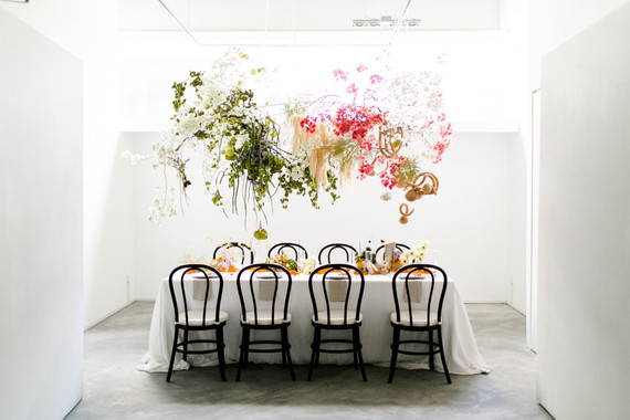 unique hanging floral installation