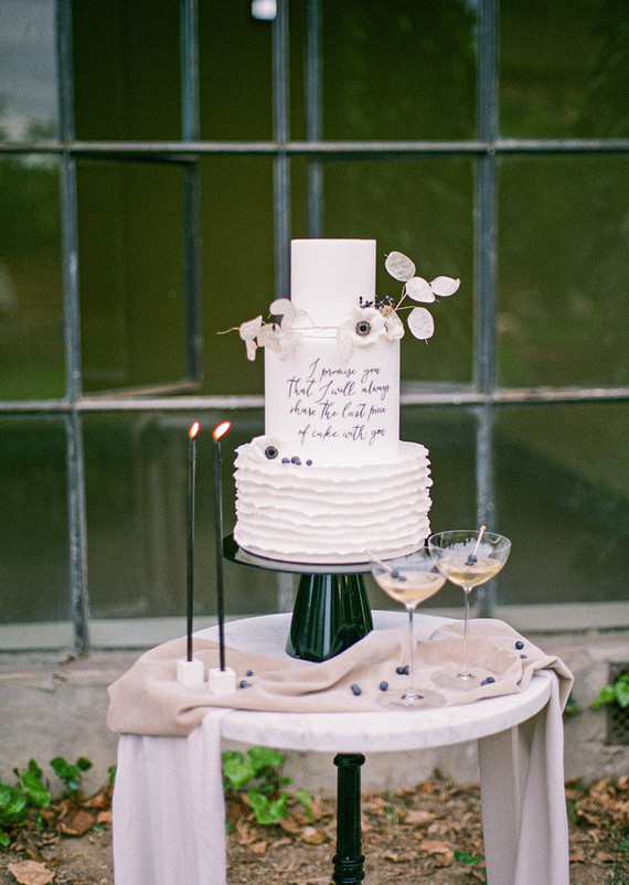 black and white wedding cake