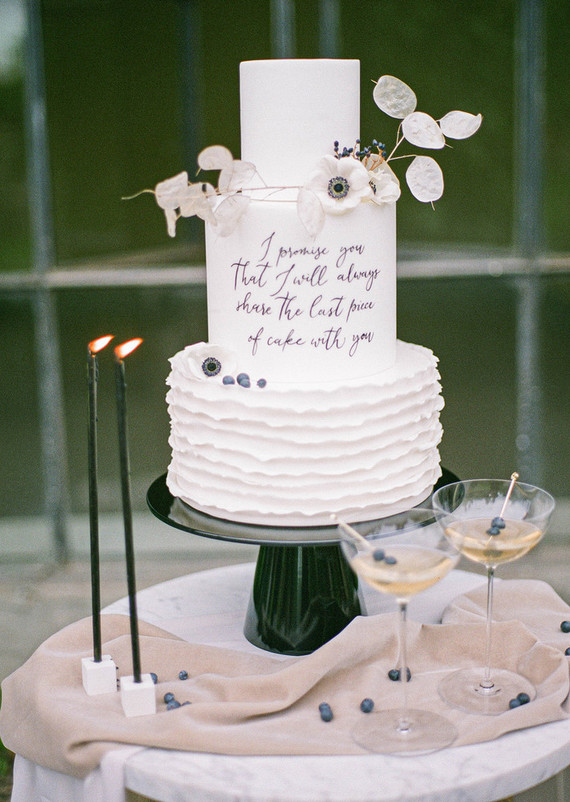 black and white wedding cake