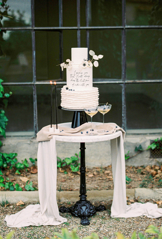 black and white wedding cake
