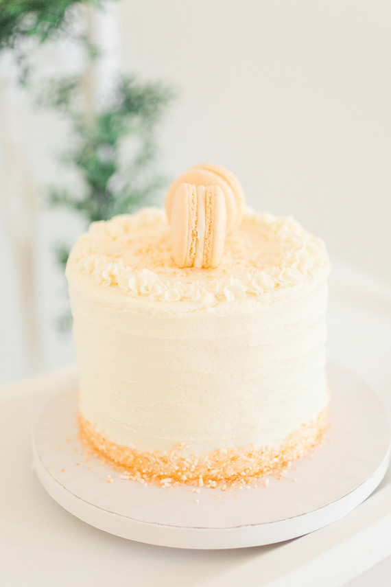 peach 1st birthday cake