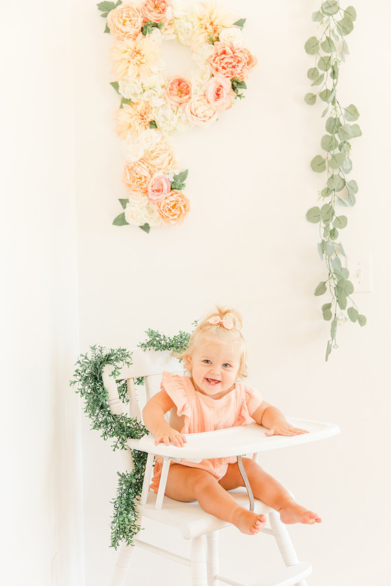 peach themed 1st birthday party