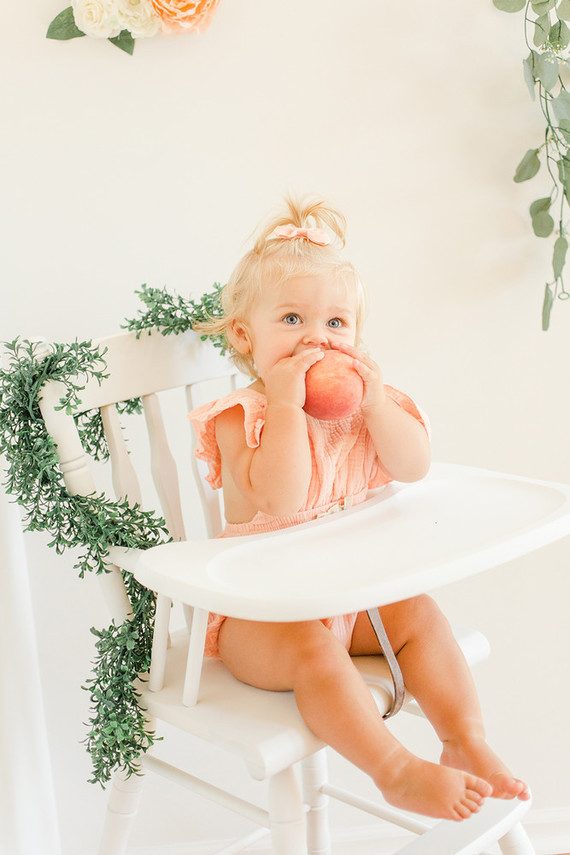 peach themed 1st birthday party