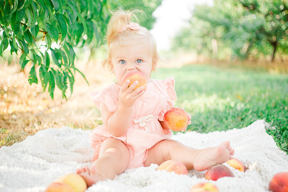 peach themed 1st birthday party