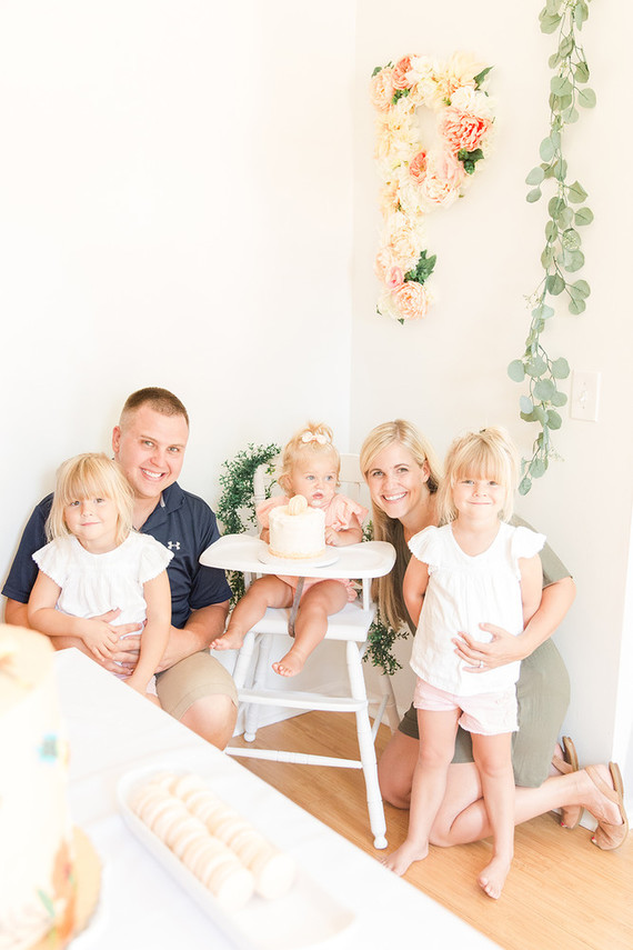 peach themed 1st birthday party