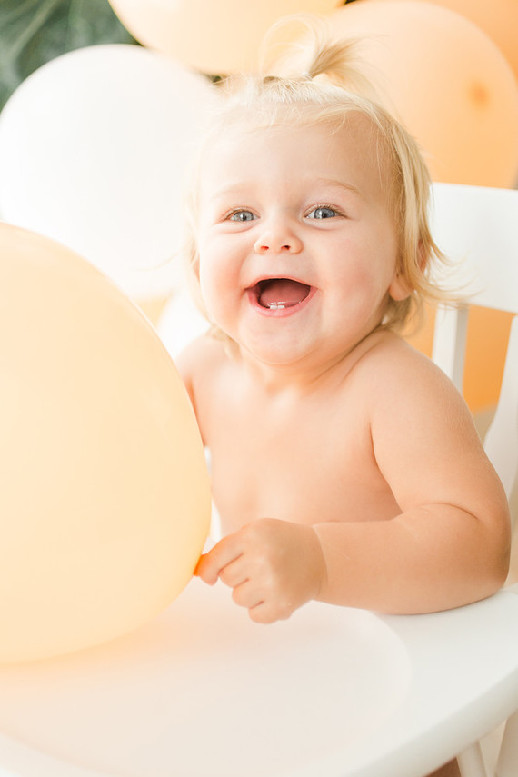 peach themed 1st birthday party