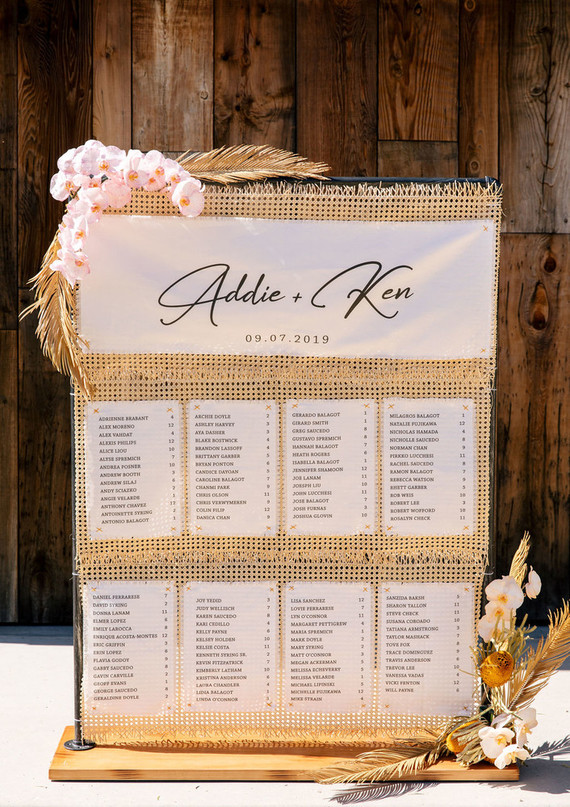 boho seating chart idea