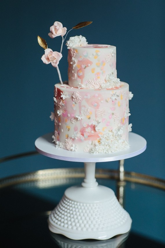 cute pink wedding cake