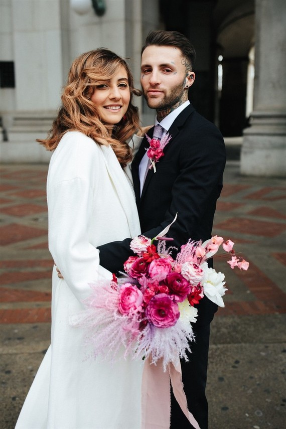 bright pink bridal bouquet