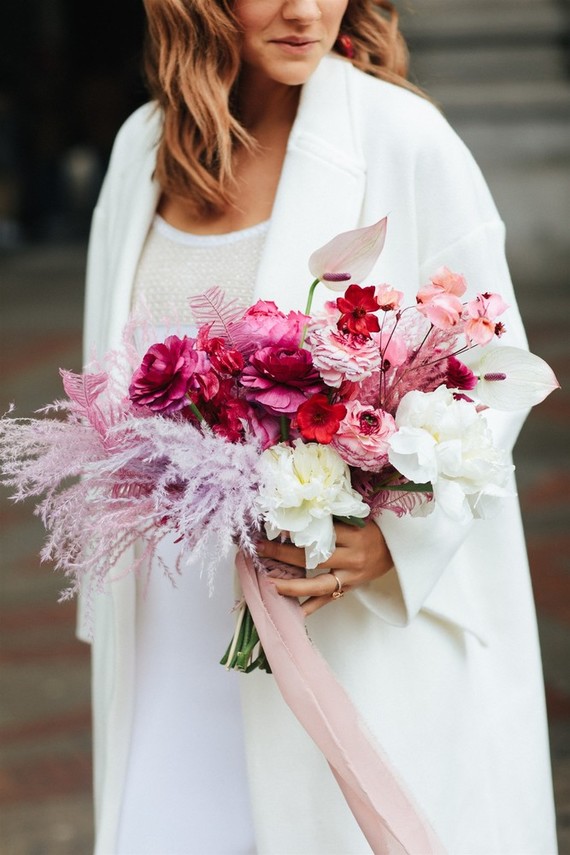 bright pink bridal bouquet Inspiration