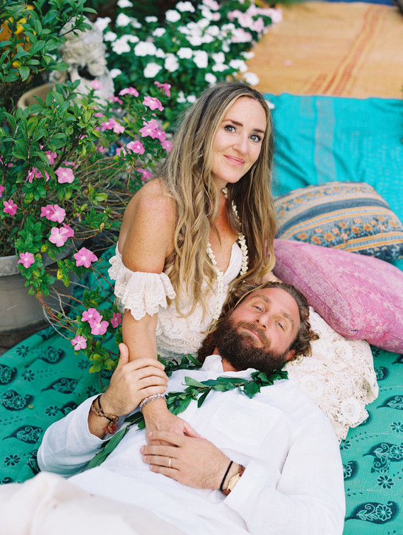 Ram Dass officiated this couple’s bohemian Maui wedding