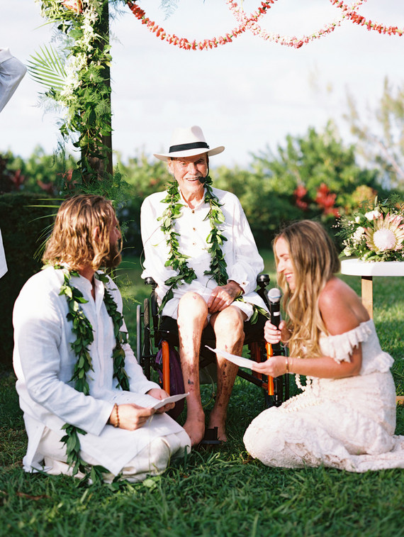 Ram Dass officiated this coupleâ€™s bohemian Maui wedding