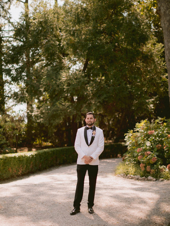 white tux from The Black Tux