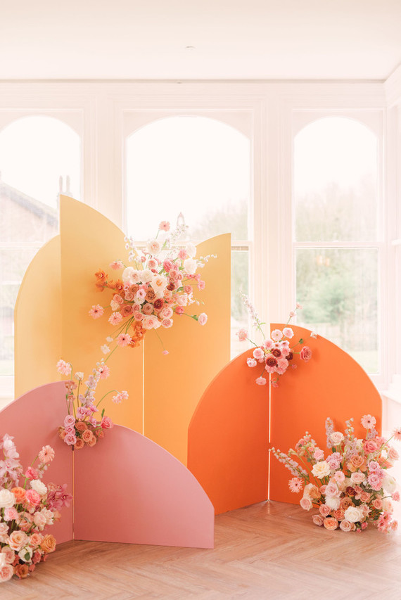 Modern color block wedding backdrop